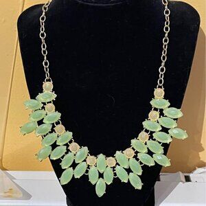 statement necklace with green stones